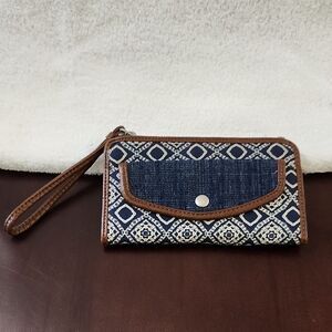 Cape Juby Denim Navy And Brown Wristlet - New